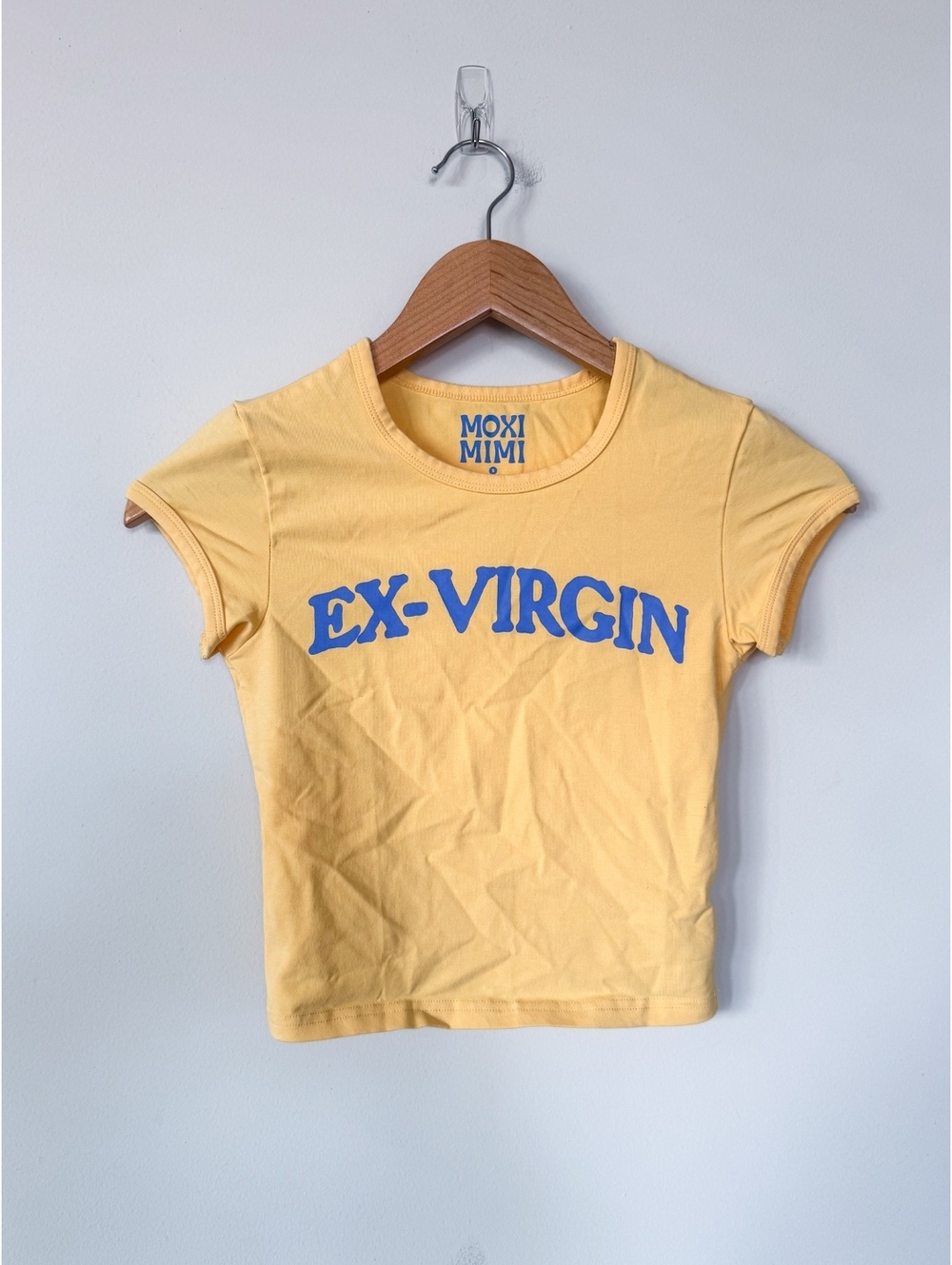 Moxi Mimi Ex-Virgin Graphic Short Sleeve Cropped Tee Crop Top Baby Tee